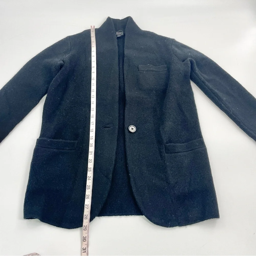 NWT J Crew Cocoon Alpaca Blend Black Longline‎ Minimalist sweater-blazer BA551